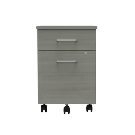Linea Italia Metal Mobile File Cabinet, 17 inW x 20 inD x 24 inH, Ash Laminate ZUD106